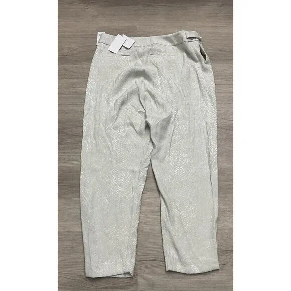 New NWT Women's Equipment Femme Charlyne Trouser Pants Silver Gray Size crop  12 - Picture 12 of 12
